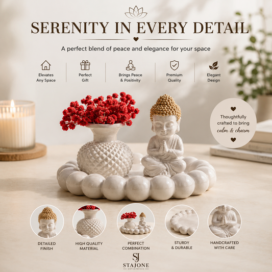 Serenity Buddha Décor Set – Minimalist Luxury Accent for Peaceful & Elegant Spaces
