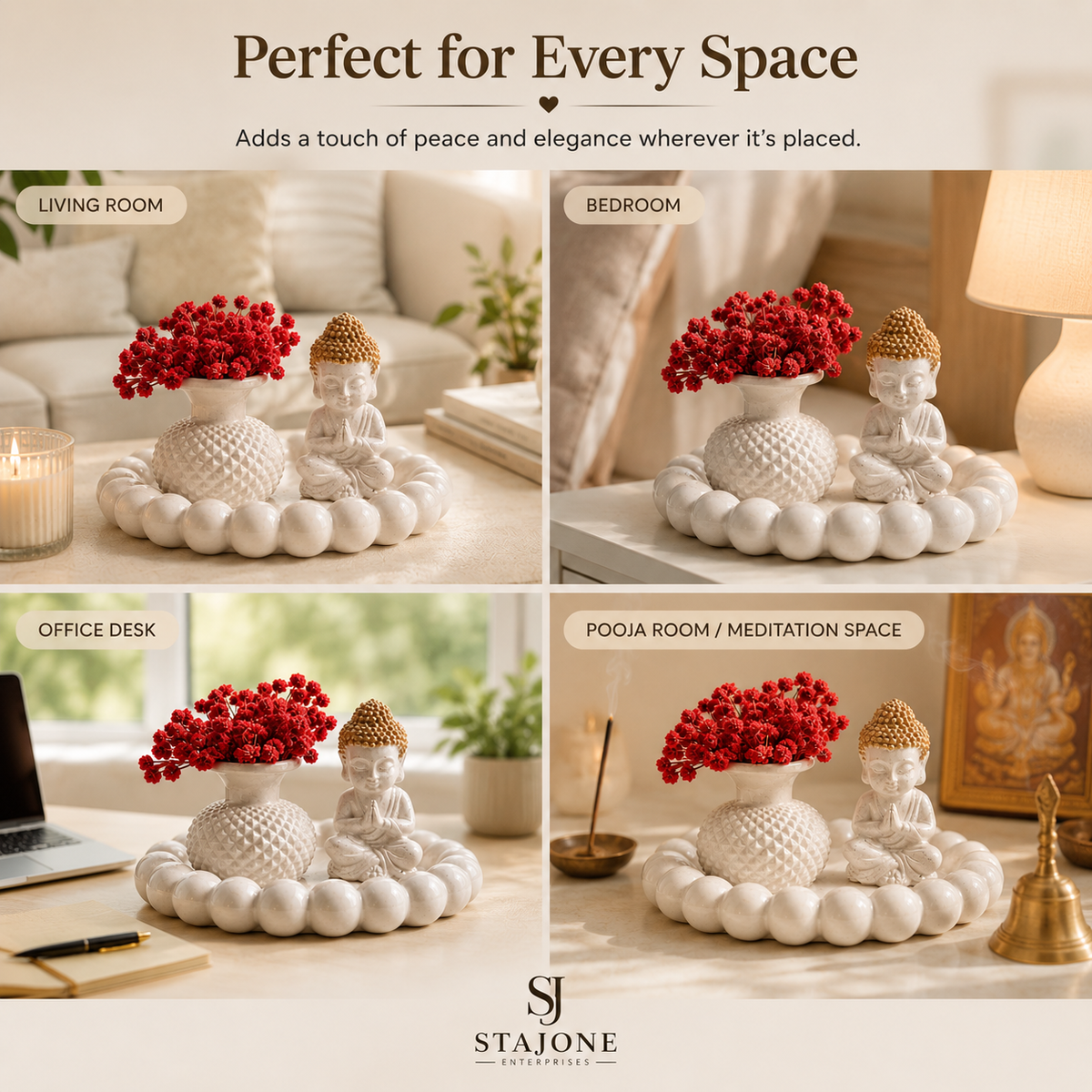 Serenity Buddha Décor Set – Minimalist Luxury Accent for Peaceful & Elegant Spaces