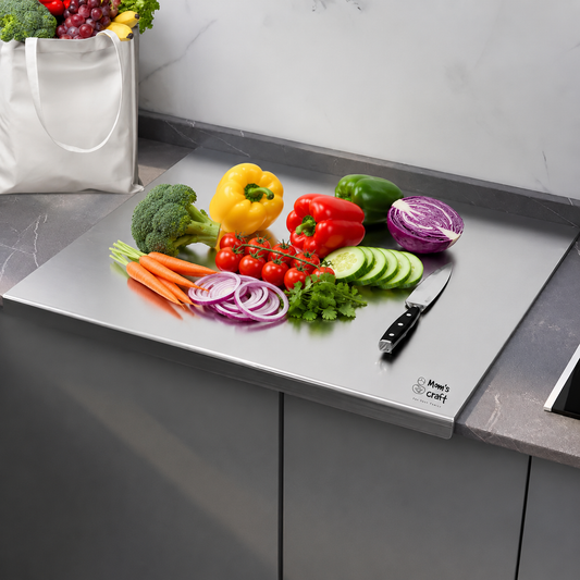 Stainless Steel Chopping Board with Lip Design | Double Sided | Hygienic & Durable Kitchen Board | 10 Years Warranty